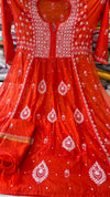 Orange Mul Chanderi Embroidered Suit Set