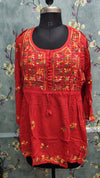 Rayon Peplum Chikankari Tunic Top | Lucknowi Hand Embroidery | Casual Festive Wear