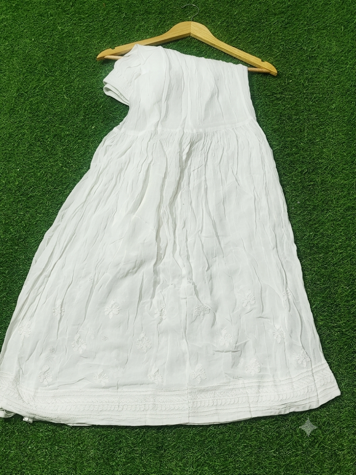 White Viscose Sharara / Flared Palazzo