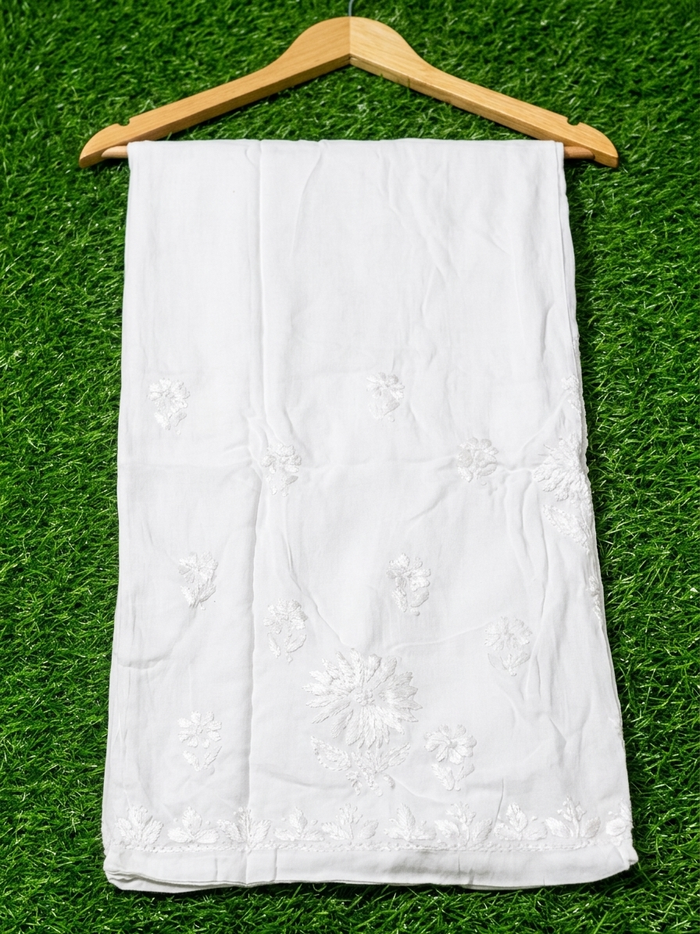 Lucknowi Chikankari Hand-Embroidered Rayon Palazzo Pants