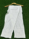 White Cotton Embroidered Pants