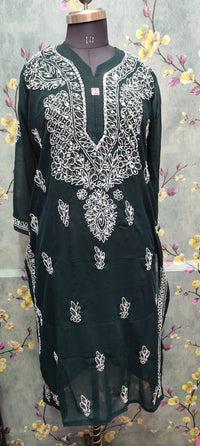 Georgette Chikankari Dupatta | Gala Booti & Daman Embroidery | Lucknowi Craft