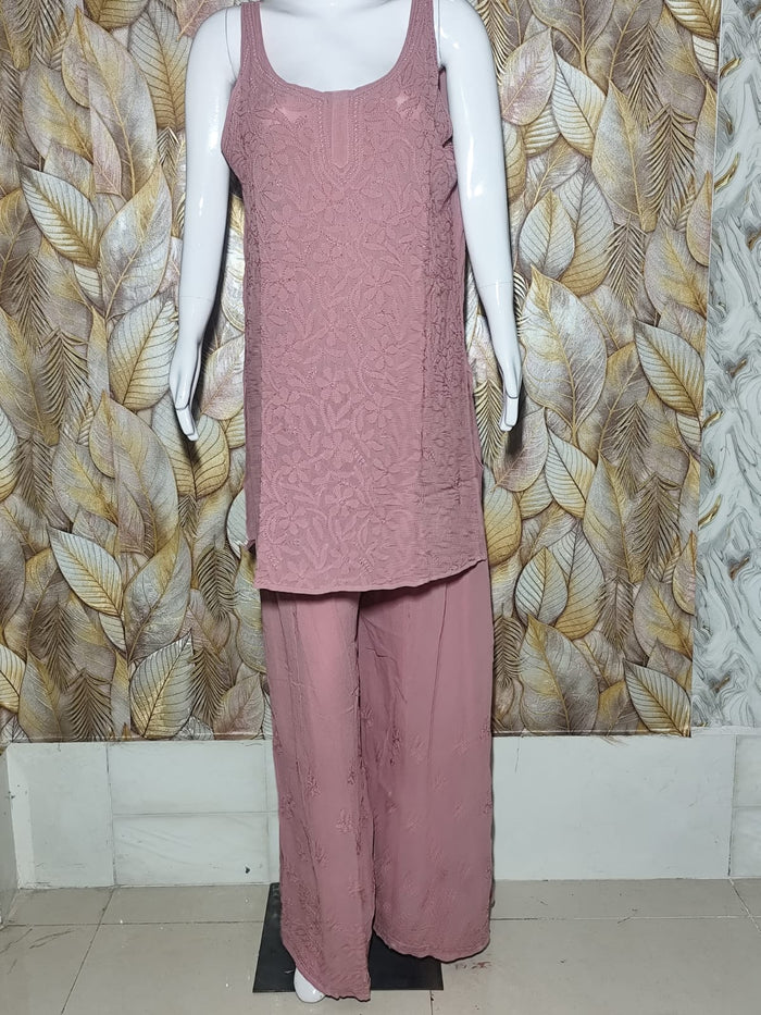 Chikankari Noodle Strip Set in Viiscous