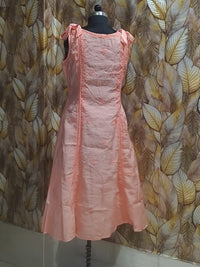 Chikankari Strip Gown-Baby Pink