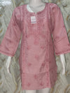 Dusty Pink Hand-Embroidered Chanderi Short Kurti