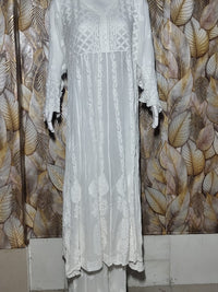 Chikankari Viscous Anarkali Stitched With White Embroidery
