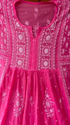 Hot Pink Mul Chanderi Hand-Embroidered Suit Set
