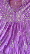 Lavender / Soft Purple Mul Chanderi Hand