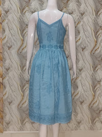 Chikankari Noodal Strap Kurti