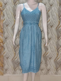 Chikankari Noodal Strap Kurti