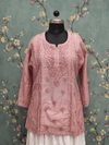 Blush Pink Floral Chikankari Kurti