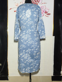 MYC Mal cotton Chikankari Kuri -Sky Blue