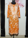 MYC Mal cotton Chikankari Kurti- Orange