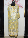 MYC Mal cotton Chikankari Kurti - Flower Yellow