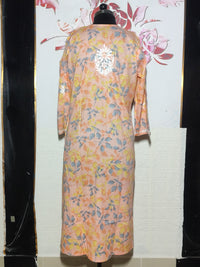 MYC Mal cotton Chikankari Kurti Beige