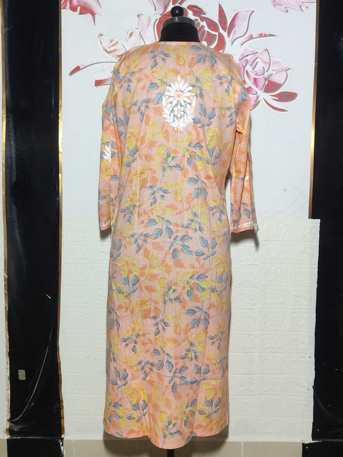 MYC Mal cotton Chikankari Kurti Beige