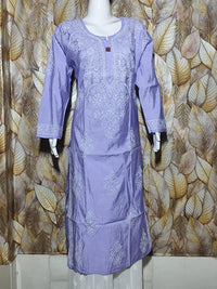 Chandari Hand Embroidery Bhakhiya  ink Blue Kurti