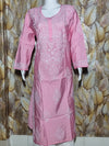 Chandari Hand Embroidery Bhakhiya Pink Kurti