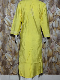 Chandari Hand Embroidery Bhakhiya -Lemon Yellow