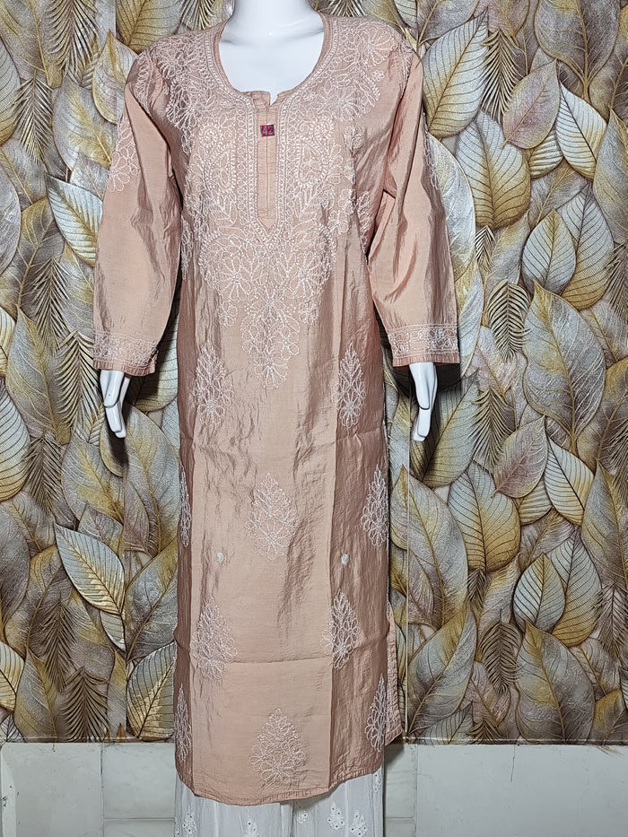Chandari Hand Embroidery Bhakhiya - light Beige