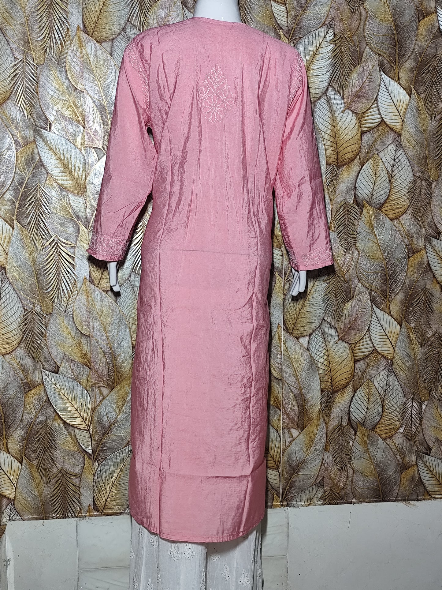 Chandari Hand Embroidery Bhakhiya -Onion Pink
