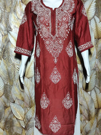 Chandari Hand Embroidery Bhakhiya _maroon