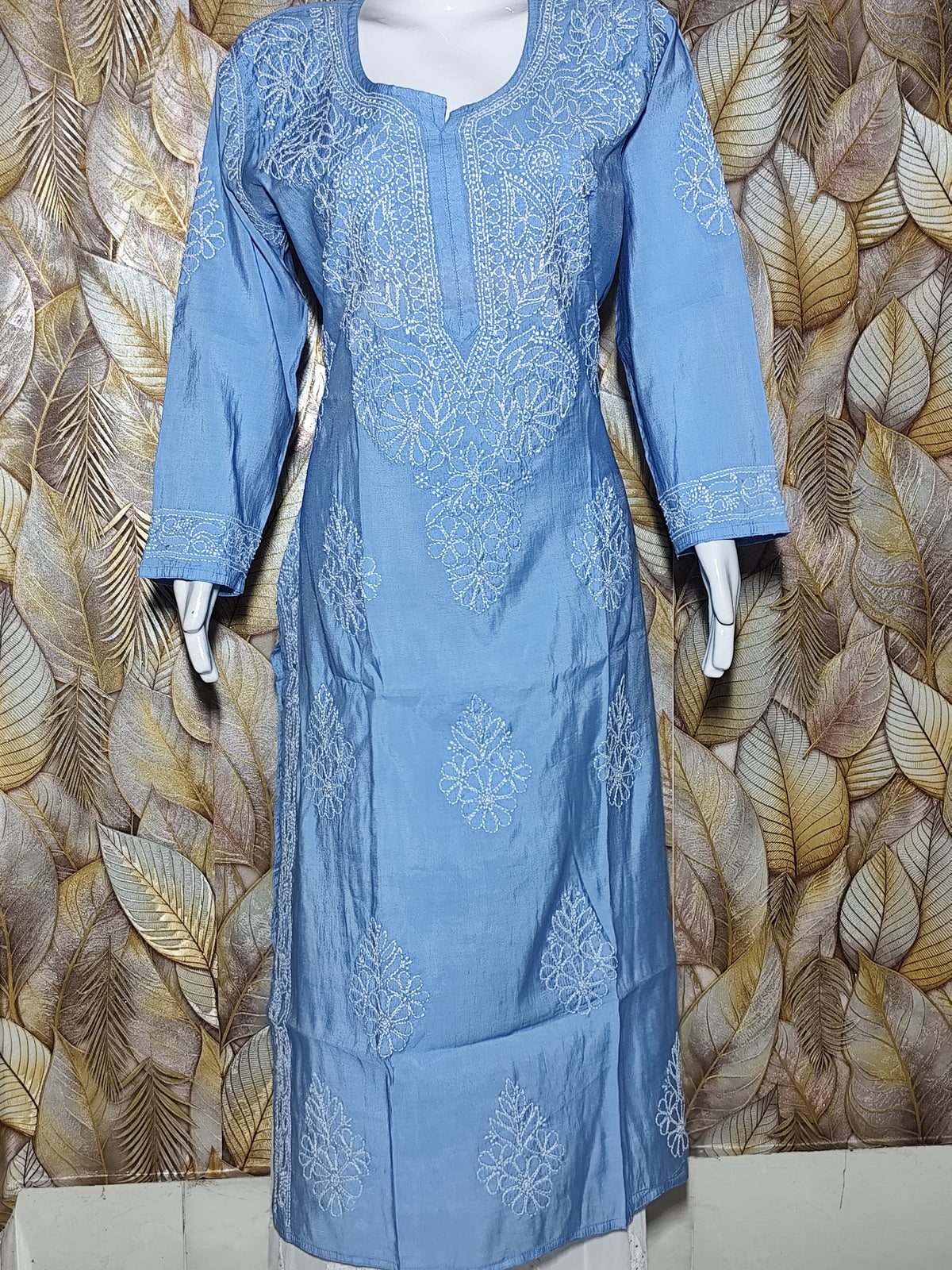 Chandari Hand Embroidery Bhakhiya Sky Blue
