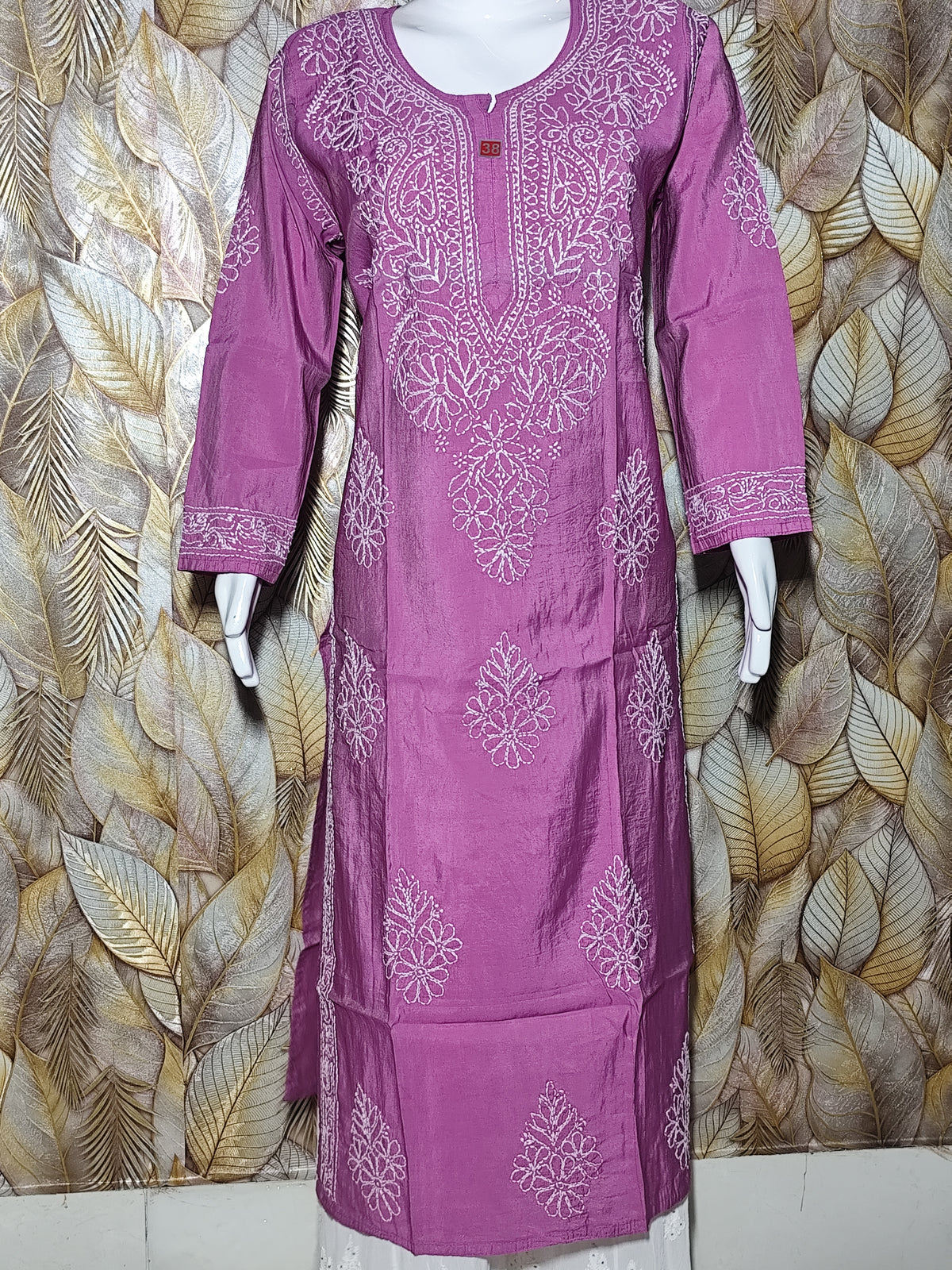 Chandari Hand Embroidery Bhakhiya-Purple