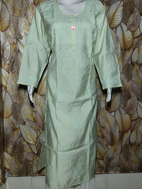 Chandari Hand Embroidery Bhakhiya  Silver Green