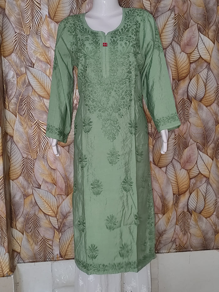 Chandari Kurti Tone To tone Ghas patti Work -172
