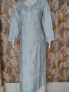 Chandari Kurti Tone To tone Ghas patti Work- powder Blue