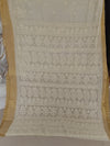 Lightweight, Chanderi weave in an elegant off-white/cream shade saree