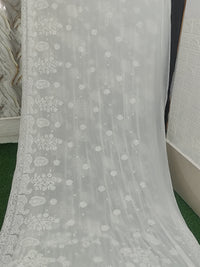 Pure Viscous Saree Heavy With cut Dana Moti(Pearl) And Sequence Work
