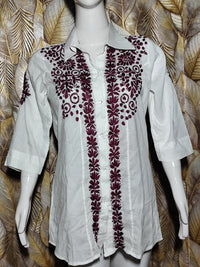 Chikankari Cotton Shirt For ladies