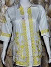 Chikankari Cotton Shirt For ladies Yoge yellow Embroidery