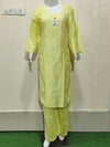 Elegant Lemon Yellow Chanderi Kurta  Pant Set