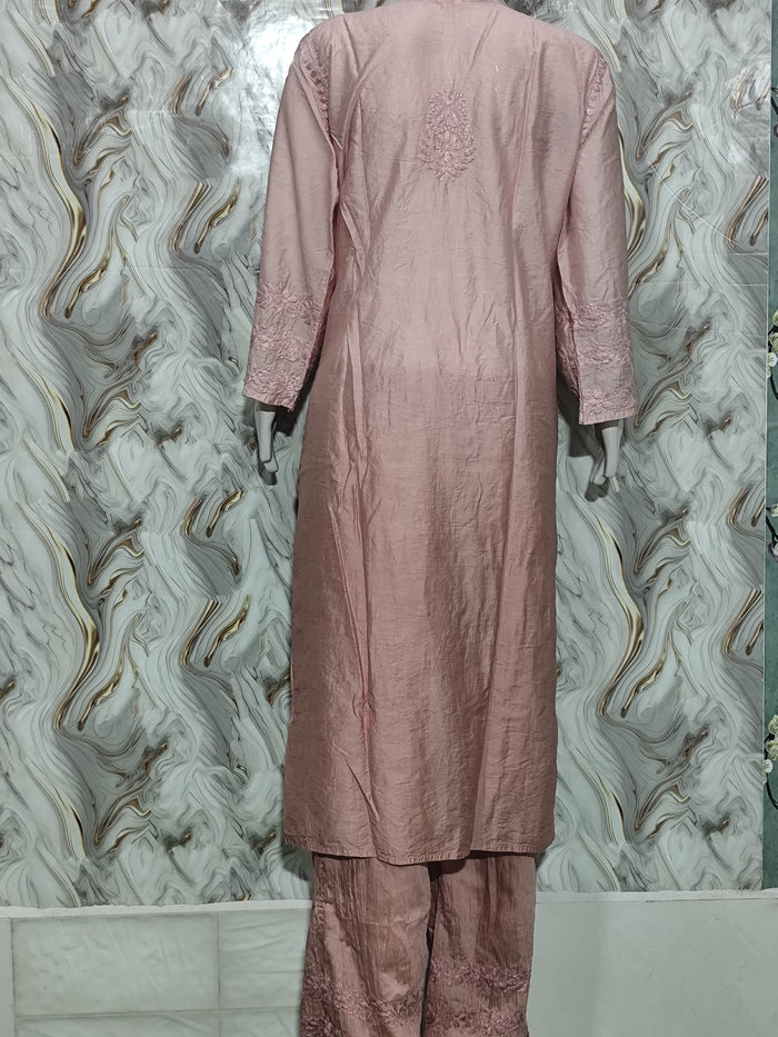 Dusty Rose / Mauve Chanderi Kurta & Pant Set