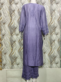 A serene Lavender / Soft Violet Chanderi Kurta & Pant Set