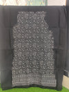 Jet Black Cotton Chikankari Unstitched Kurta Fabric Hand-Embroidered Cotton Lucknowi Chikankari Unstitched Suit Piece