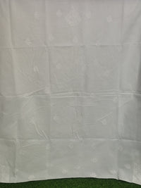 White-on-White Cotton Chikankari Hand-Embroidered Cotton Lucknowi Chikankari Unstitched Suit Piece