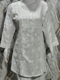 Women's Pure White Dyeable Modal Satin Chikankari Co-ord Set