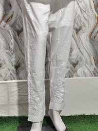 Women's Pure White Dyeable Modal Satin Chikankari Co-ord Set