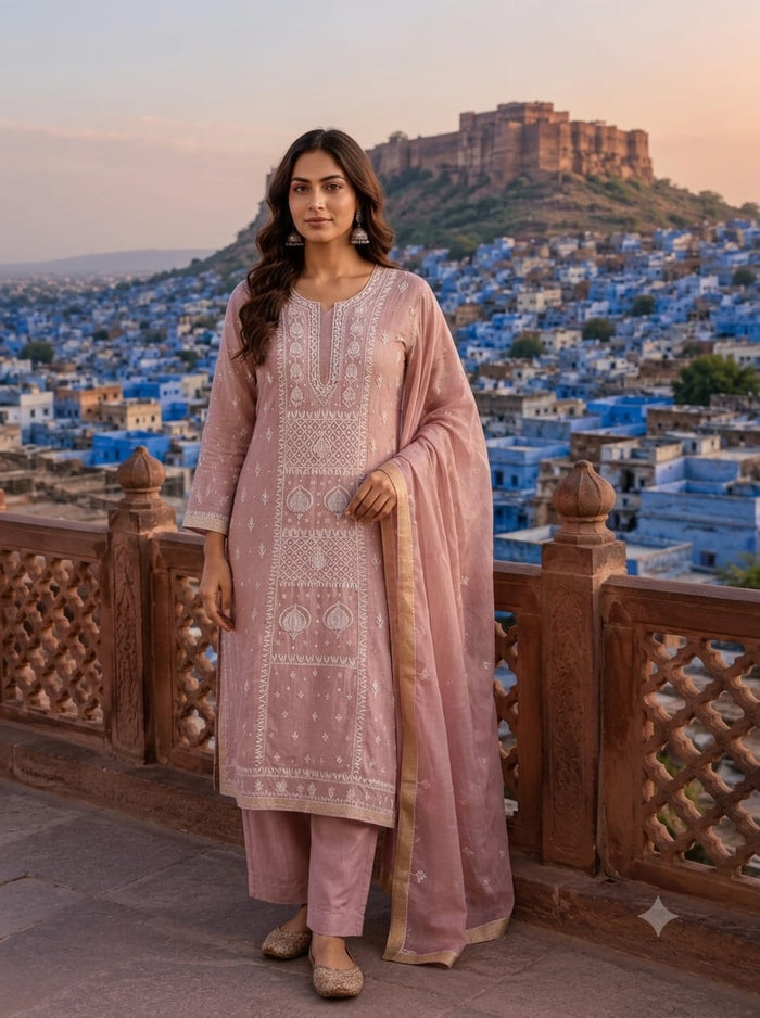 Peach Colour Mal Chandari Set