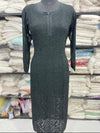 Sophisticated Lucknowi Chikankari Viscose Kurti in a classic jet black shade kurti