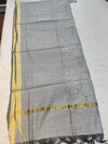 Grey Chanderi Chikankari Dupatta | White Hand Embroidery | Lucknowi Ethnic Wear