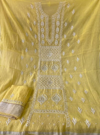 Yellow Mal Chandari Suit Piece