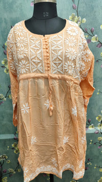 Rayon Peplum Chikankari Tunic Top | Lucknowi Hand Embroidery | Casual Festive Wear