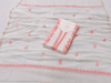 White Mul Chanderi Suit Piece with Coral Pink Chikankari